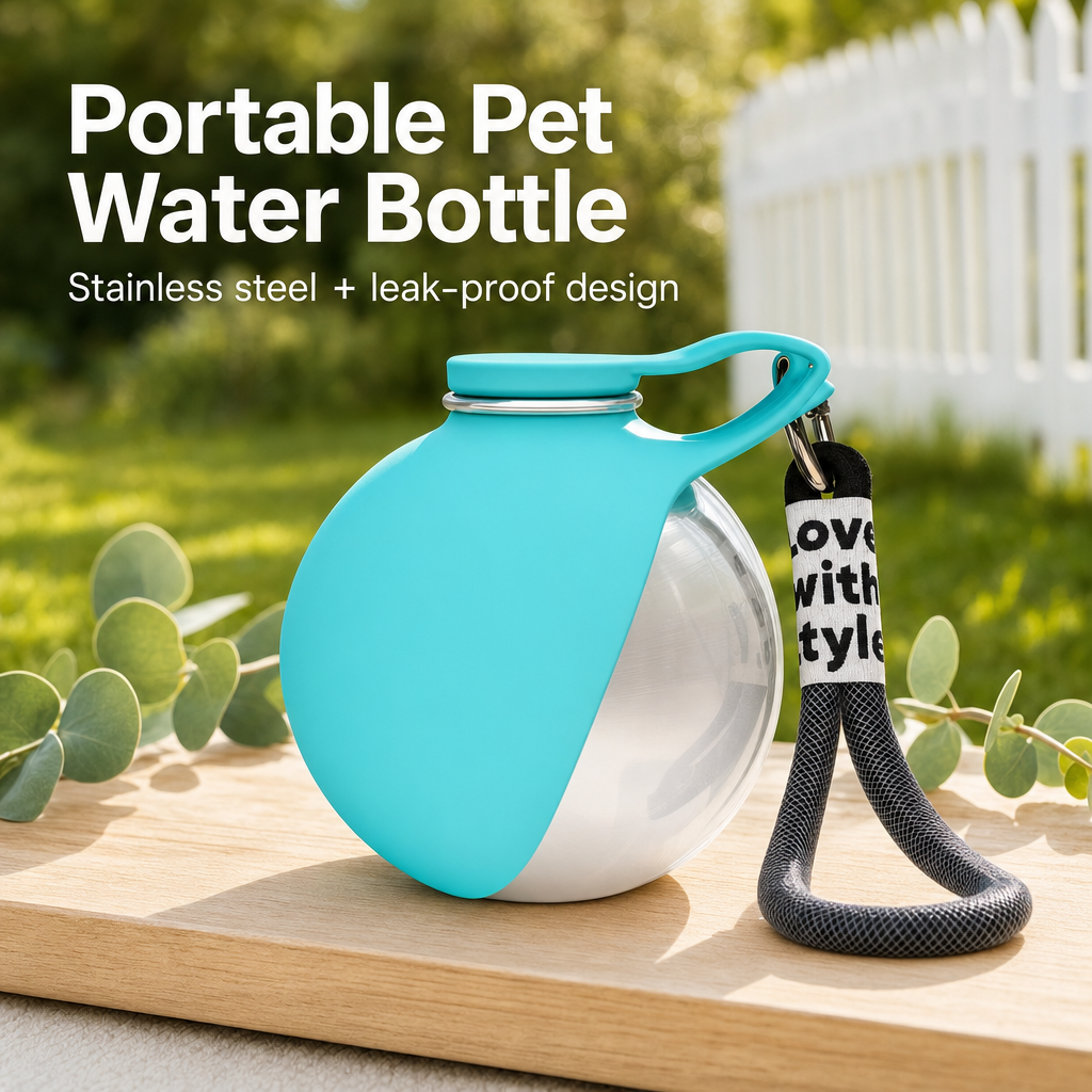 Portable Pet Travel Water Bottle + Cup